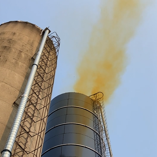 Image of silo gas pluming 